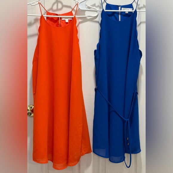 Lost April Vibrant Orange and Blue Slip Dresses  - Perfect for Florida Gators - Picture 1 of 6
